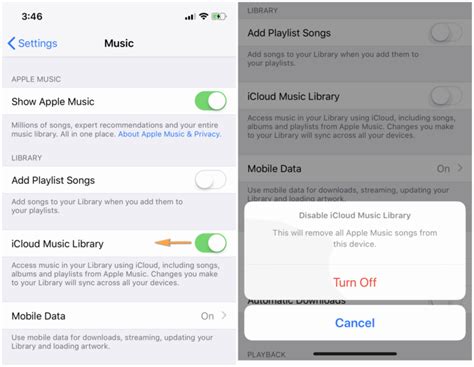 how do i turn off icloud music library